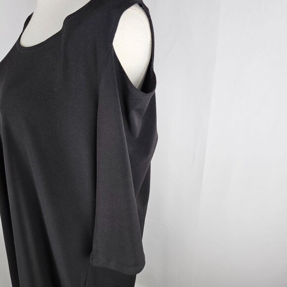 Clara Sunwoo Tunic Top Medium Cold Shoulder Black Office Party - Picture 2 of 9
